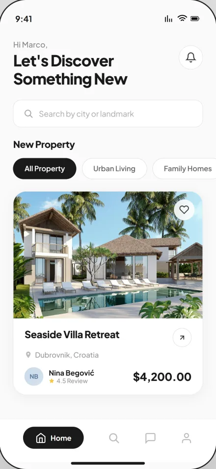 Real estate app screenshot
